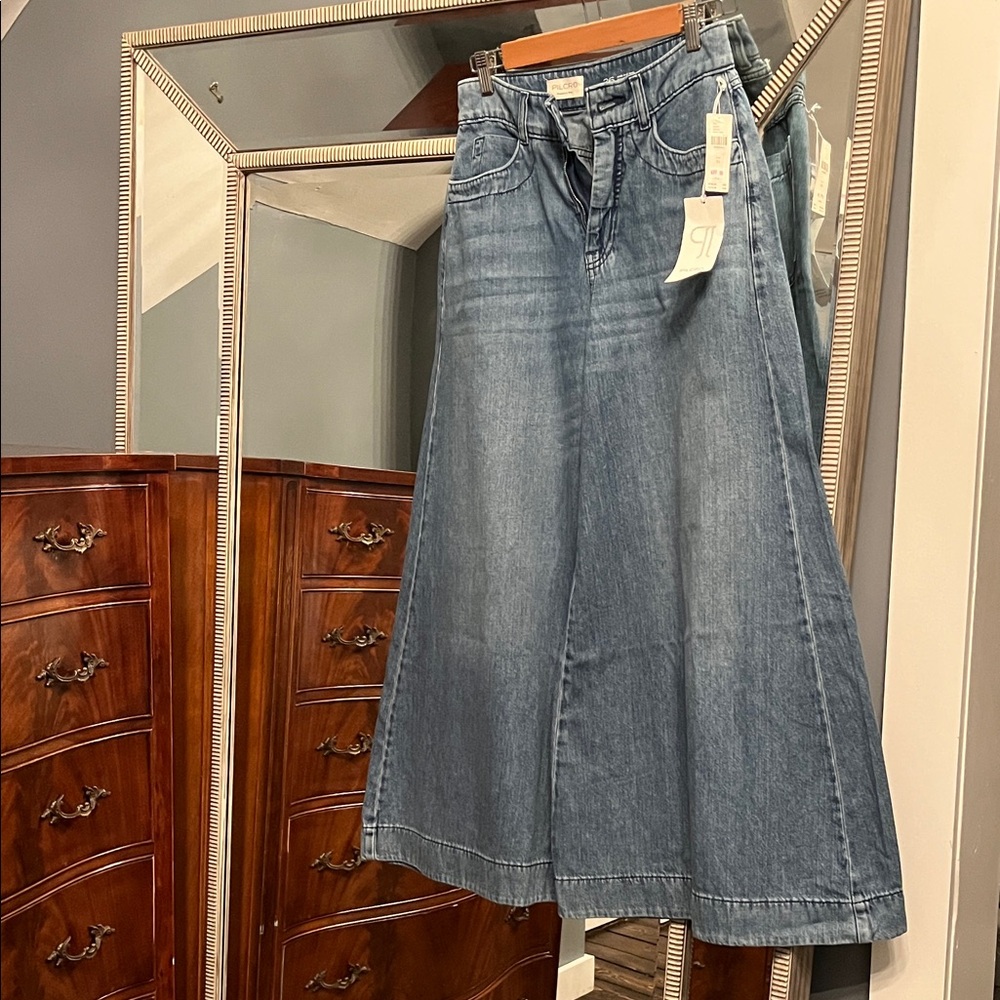 Pilcro Light Blue Wide-Leg Denim Jeans